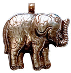 Large SIze Tibetan silver plated Elephant pendant with Turquoise inlay - PM150BC