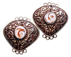 1 clasp - Large ethnic Tibetan silver shell inlaid statement clasp pendant from Nepal - LN033A