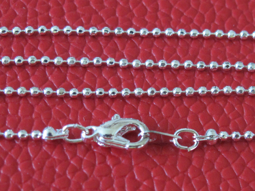 1 Chain - Silver color finish ball chain from Thailand 15.5 inches - BD384A