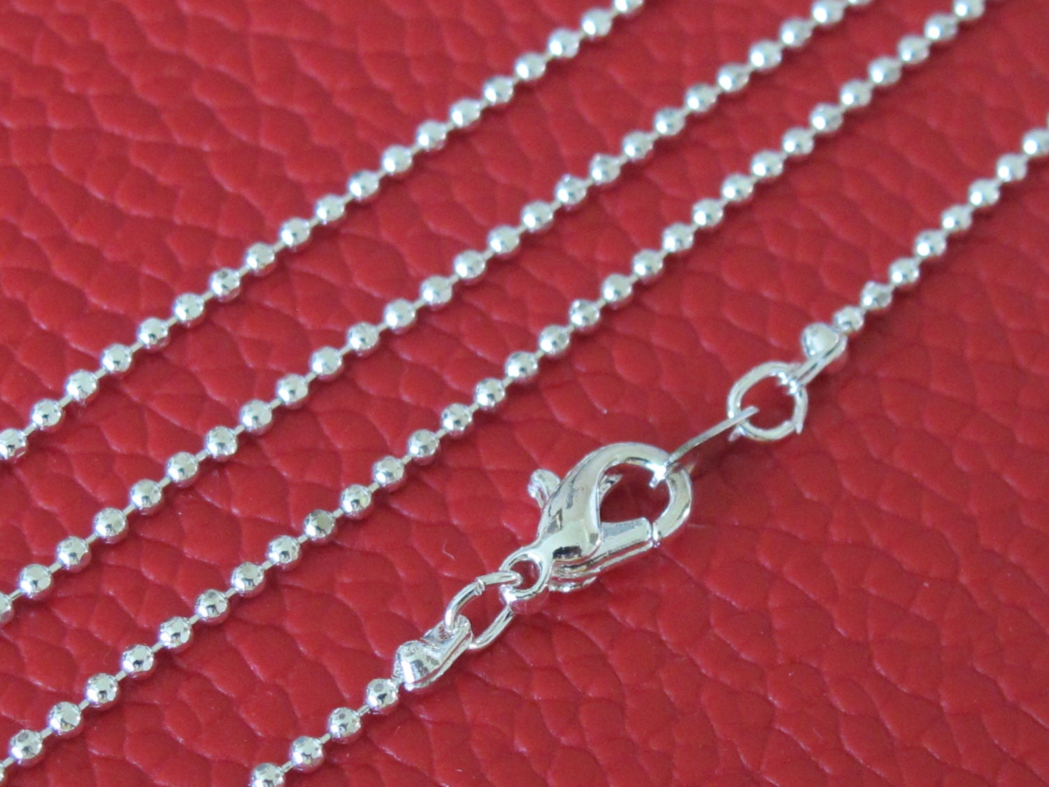 1 Chain - Silver color finish ball chain from Thailand 15.5 inches - BD384A