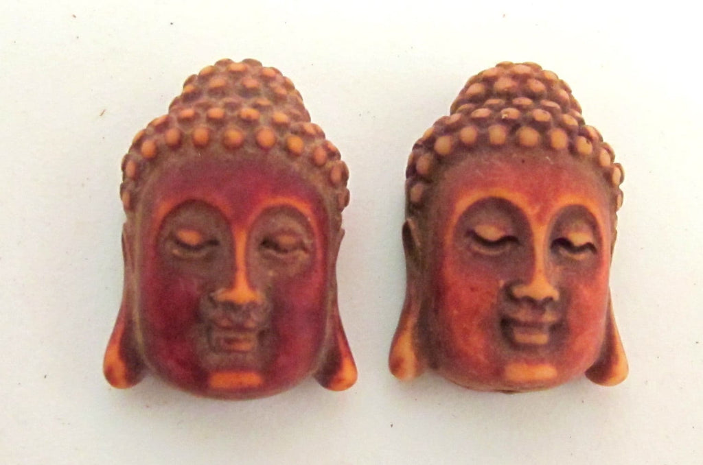 Earthy Brick tone Buddha focal pendant bead -1 bead- BD383