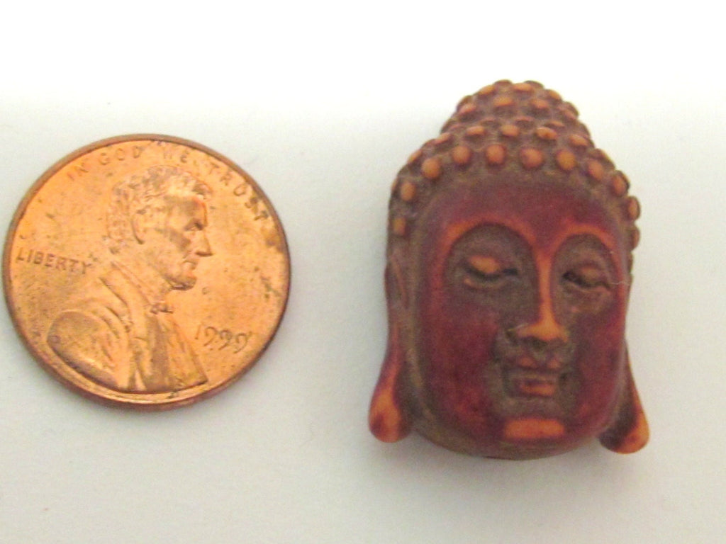 Earthy Brick tone Buddha focal pendant bead -1 bead- BD383