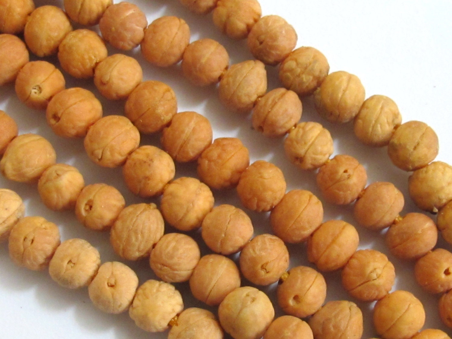 15 Beads -Light brown small Bodhi seed beads - NB103