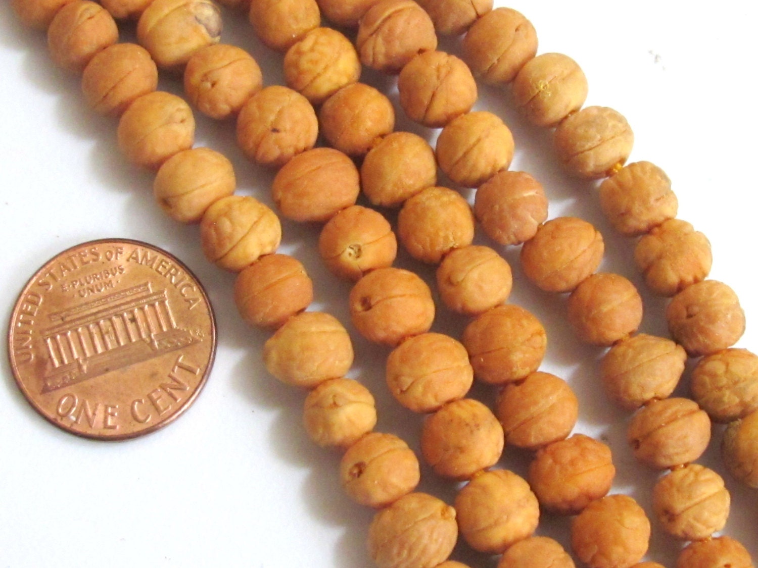 15 Beads -Light brown small Bodhi seed beads - NB103