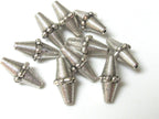 Tibetan Silver tone bicone metal beads - 4 beads - BD388