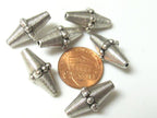 Tibetan Silver tone bicone metal beads - 4 beads - BD388