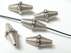 Tibetan Silver tone bicone metal beads - 4 beads - BD388