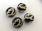 3 beads - 14 mm size Faceted Agate Tibetan Lotus flower dzi bead - GM228