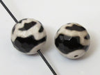 3 beads - 14 mm size Faceted Agate Tibetan Lotus flower dzi bead - GM228