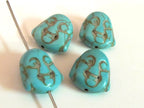 Turquoise howlite happy Buddha face focal pendant beads 20 mm size - 10 beads - BD401