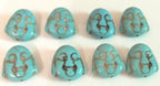 Turquoise howlite happy Buddha face focal pendant beads 20 mm size - 10 beads - BD401