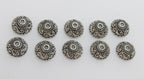 Tibetan floral design silver color bead cap 10 mm size - 10 pieces - BD406