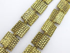 6 beads - Golden tone brass oblong square shape animal print design beads - BD188