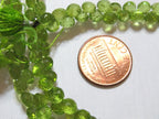 Microfaceted small size High quality microfaceted Green Peridot gemstone briolettes - 4 beads - GM234