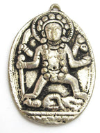 Antiqued silver color Oval shape Goddess Kali Shiva pendant from Nepal - CP015