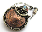 Bhutan copper coin snuff perfume bottle pendant - PM144B