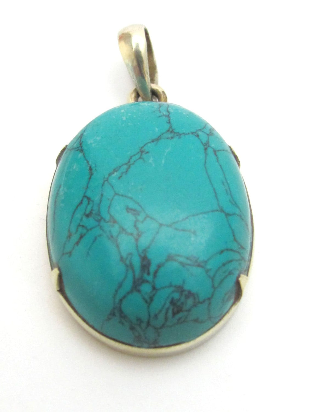 Oval Shape Tibetan turquoise pendant - PM146