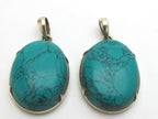 Oval Shape Tibetan turquoise pendant - PM146