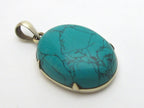 Oval Shape Tibetan turquoise pendant - PM146