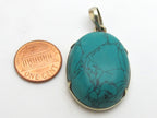 Oval Shape Tibetan turquoise pendant - PM146