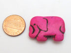 Pink howlite elephant shape bead pendant - GM242A