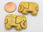 Yellow color howlite elephant shape bead pendant - 1 bead - GM242E