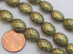 Faceted Brass tone metal beads - 10 beads - BD432