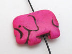 Pink howlite elephant shape bead pendant - GM242A