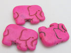 Pink howlite elephant shape bead pendant - GM242A
