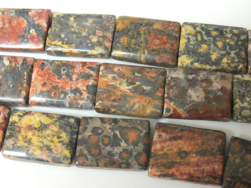 Gorgeous Jasper column shape tiles gemstone beads 20 mm - 8 beads - GM250