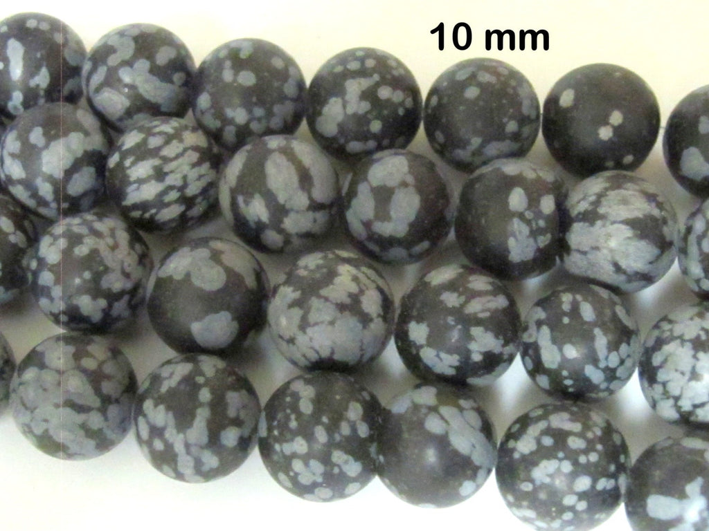 10 mm size black white spotted Jasper gemstone beads - 10 beads - GM251