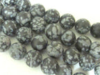 10 mm size black white spotted Jasper gemstone beads - 10 beads - GM251