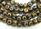 10 beads Tibetan carved circles design recycled cattle bone mala beads supply 8 mm size Nepal beads - ML001