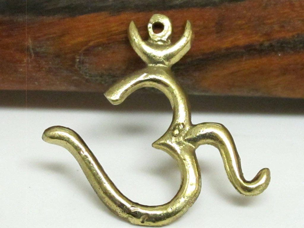 Large size Tibetan brass Om pendant - CP022