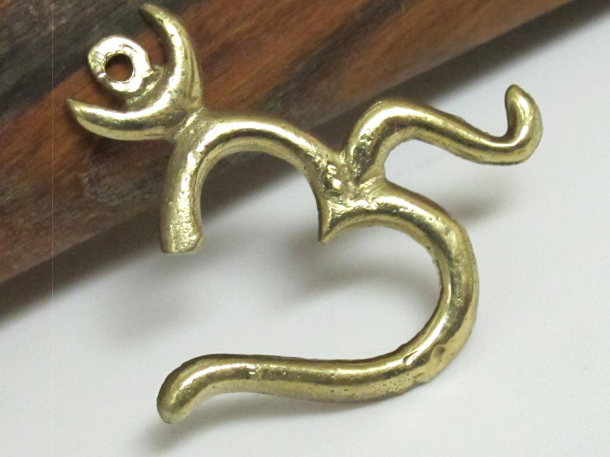 Large size Tibetan brass Om pendant - CP022