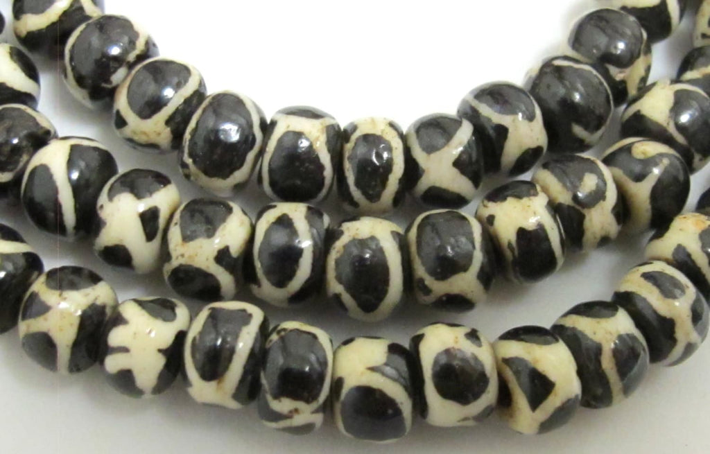 20 beads - Tibetan circles eye design recycled cattle bone mala beads supply 6 - 7 mm size Nepal beads - ML012T