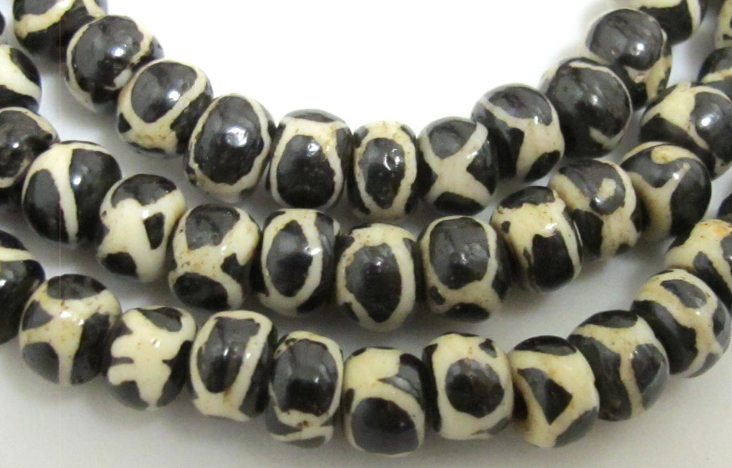 20 beads - Tibetan circles eye design recycled cattle bone mala beads supply 6 - 7 mm size Nepal beads - ML012T