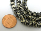 20 beads - Tibetan circles eye design recycled cattle bone mala beads supply 6 - 7 mm size Nepal beads - ML012T