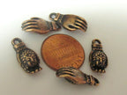 10 charms - Buddha hand rustic copper tone mala making charms - BD443