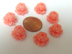 4 beads Tibetan beads - Pink lotus resin beads - BD446A