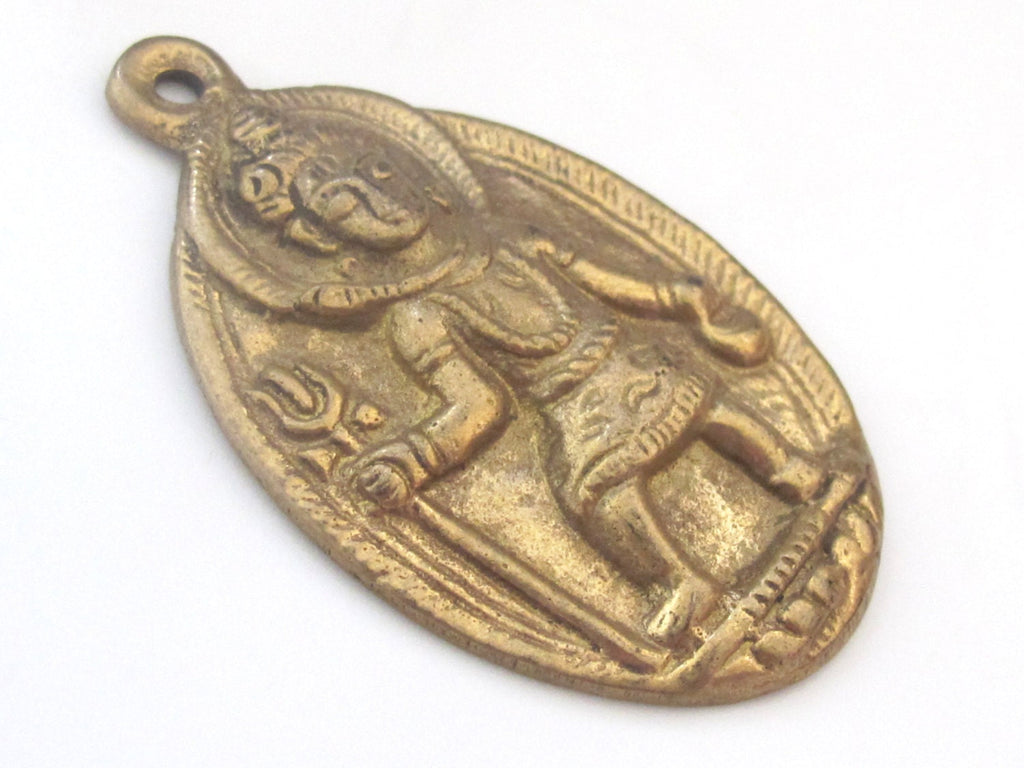 Hindu Lord Shiva with trident and snake brass pendant - 1 pendant - CP024 custom design copyright Nepalbeadshop