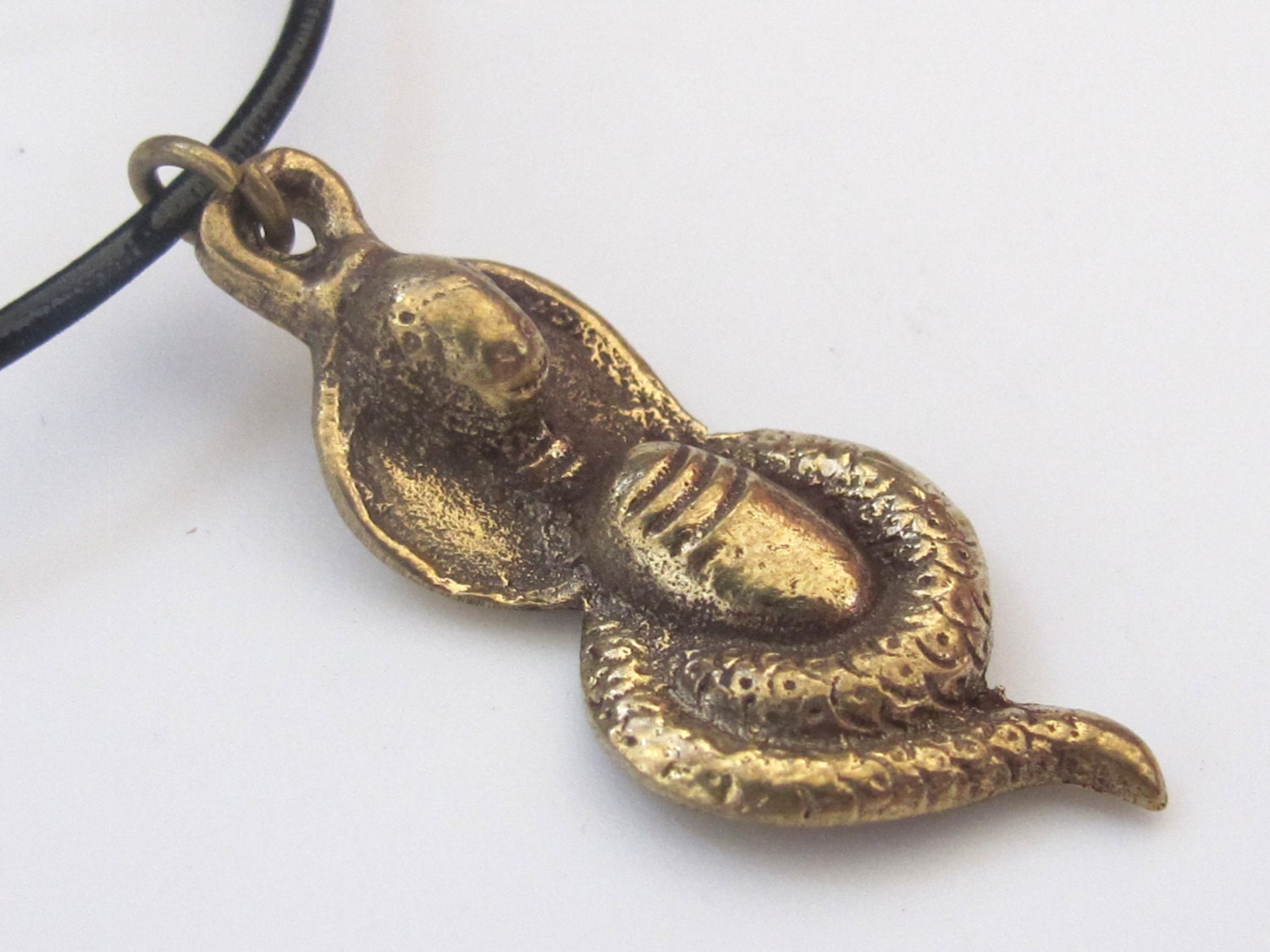 Hindu Lord Shiva lingam with snake brass pendant - CP027 custom design copyright Nepalbeadshop