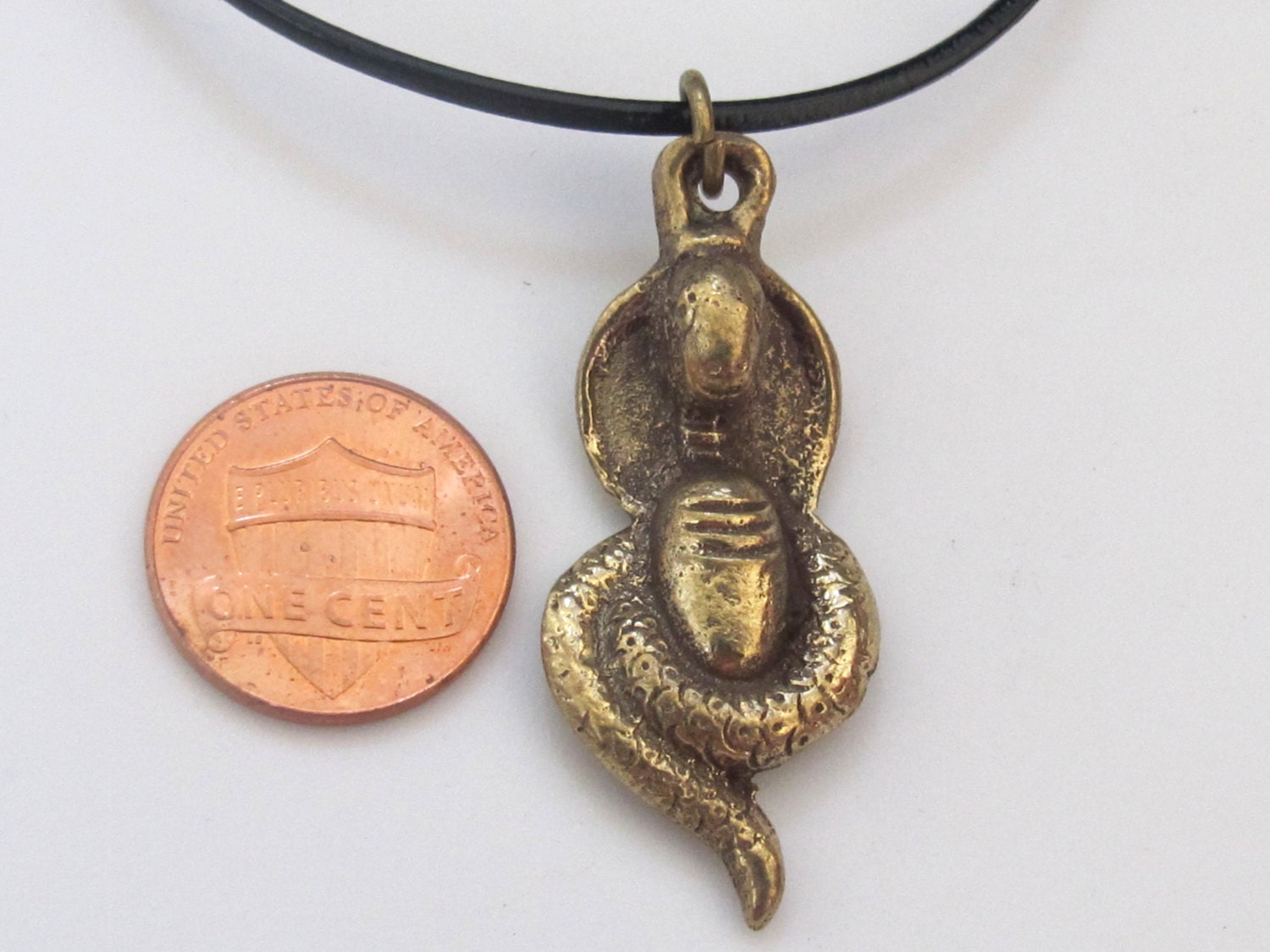 Hindu Lord Shiva lingam with snake brass pendant - CP027 custom design copyright Nepalbeadshop