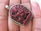 Tibetan red Vajrapani boddhisattva pendant from Nepal - PM162C