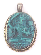 Tibetan Green Manjushri pendant from Nepal - PM161A