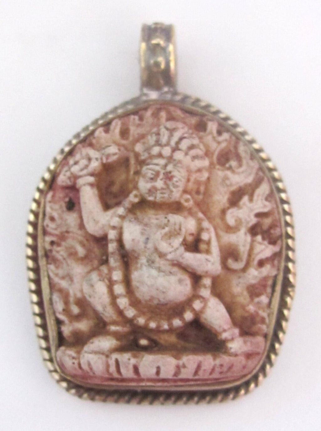 Tibetan white Vajrapani boddhisattva pendant from Nepal - PM162A