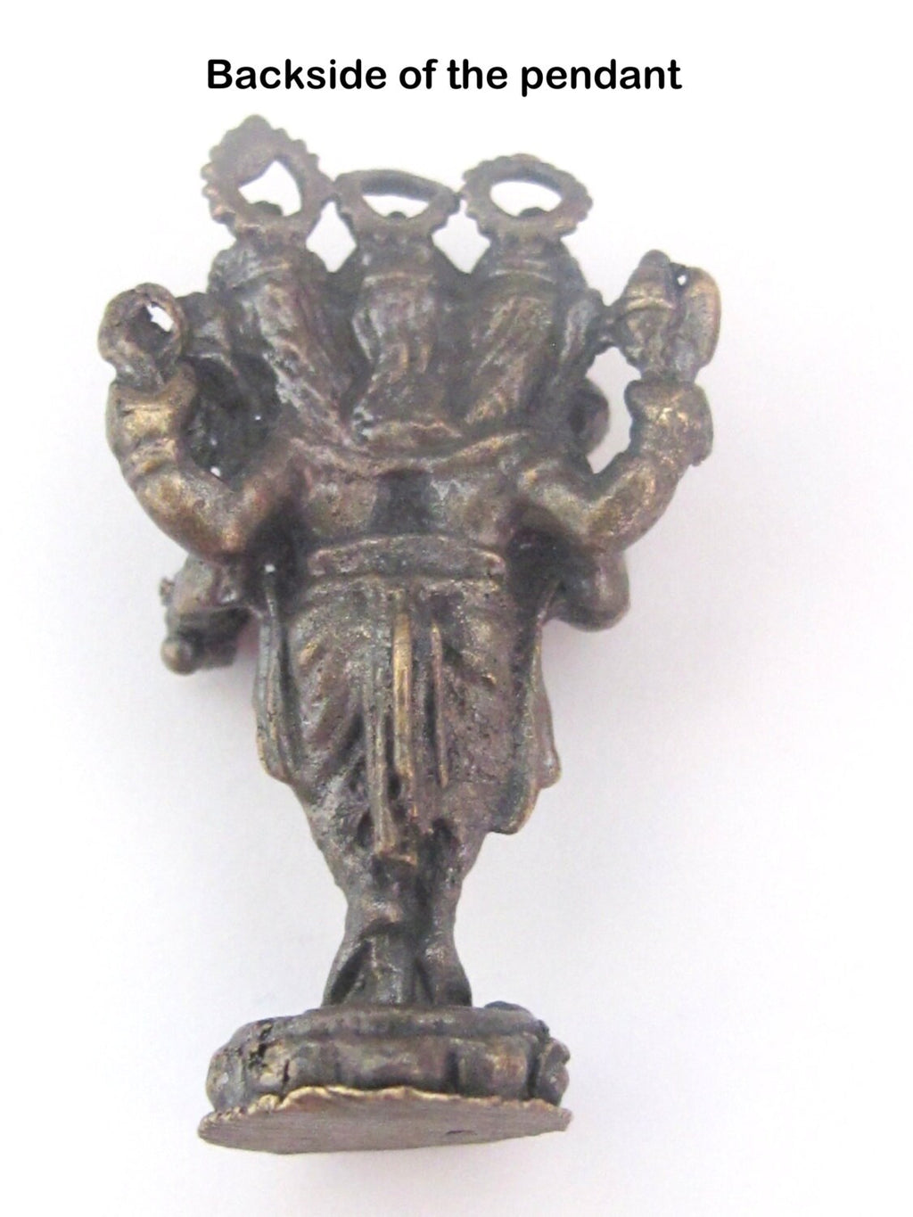 Unique Trimukh 3 head Ganesha Pendant from Nepal - PM164H