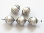 4 BEADS - Tibetan silver capped genuine fresh water pearl beads - BD455