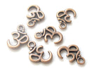 5 charms - Copper tone yoga meditation om metal charms beads - BD456