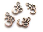 5 charms - Copper tone yoga meditation om metal charms beads - BD456